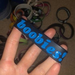 I heart boobies bracelets